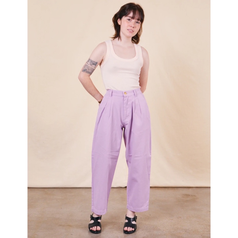 COPY - Big Bud Press Petite Trousers in Lilac Purple